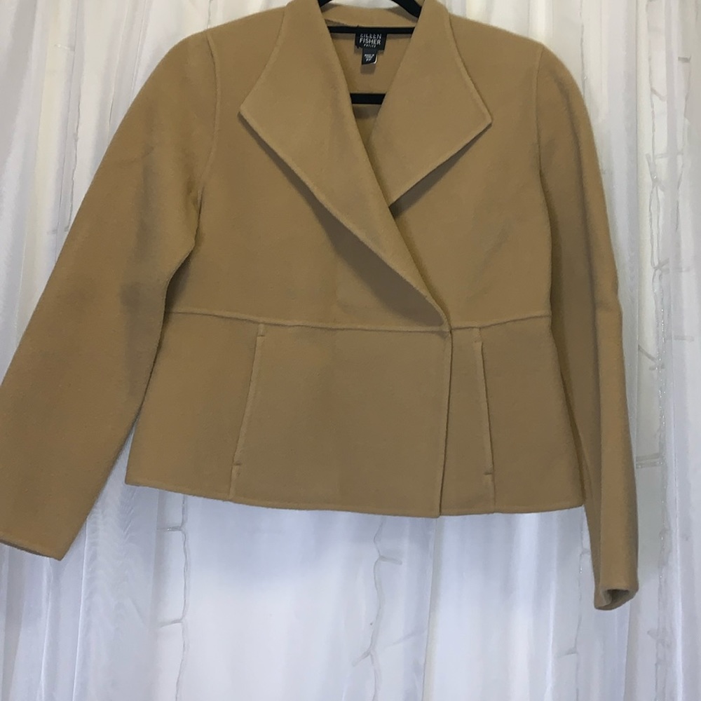 Eileen Fisher Acorn Asymmetrical Shaped Jacket - Picture 2 of 7